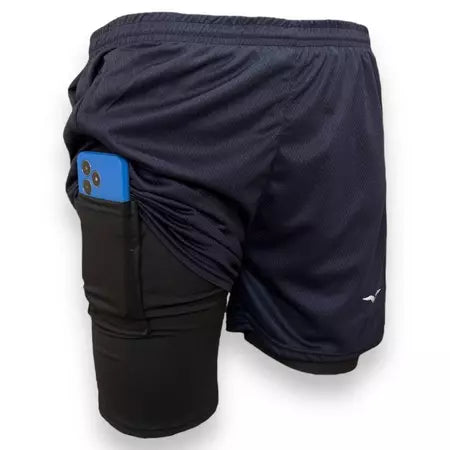 Shorts Masculino Bermuda Compressão Para Corrida-Treino