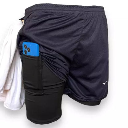 Shorts Masculino Bermuda Compressão Para Corrida-Treino