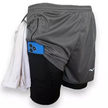 Shorts Masculino Bermuda Compressão Para Corrida-Treino