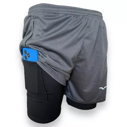 Shorts Masculino Bermuda Compressão Para Corrida-Treino