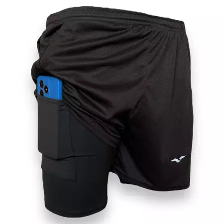 Shorts Masculino Bermuda Compressão Para Corrida-Treino